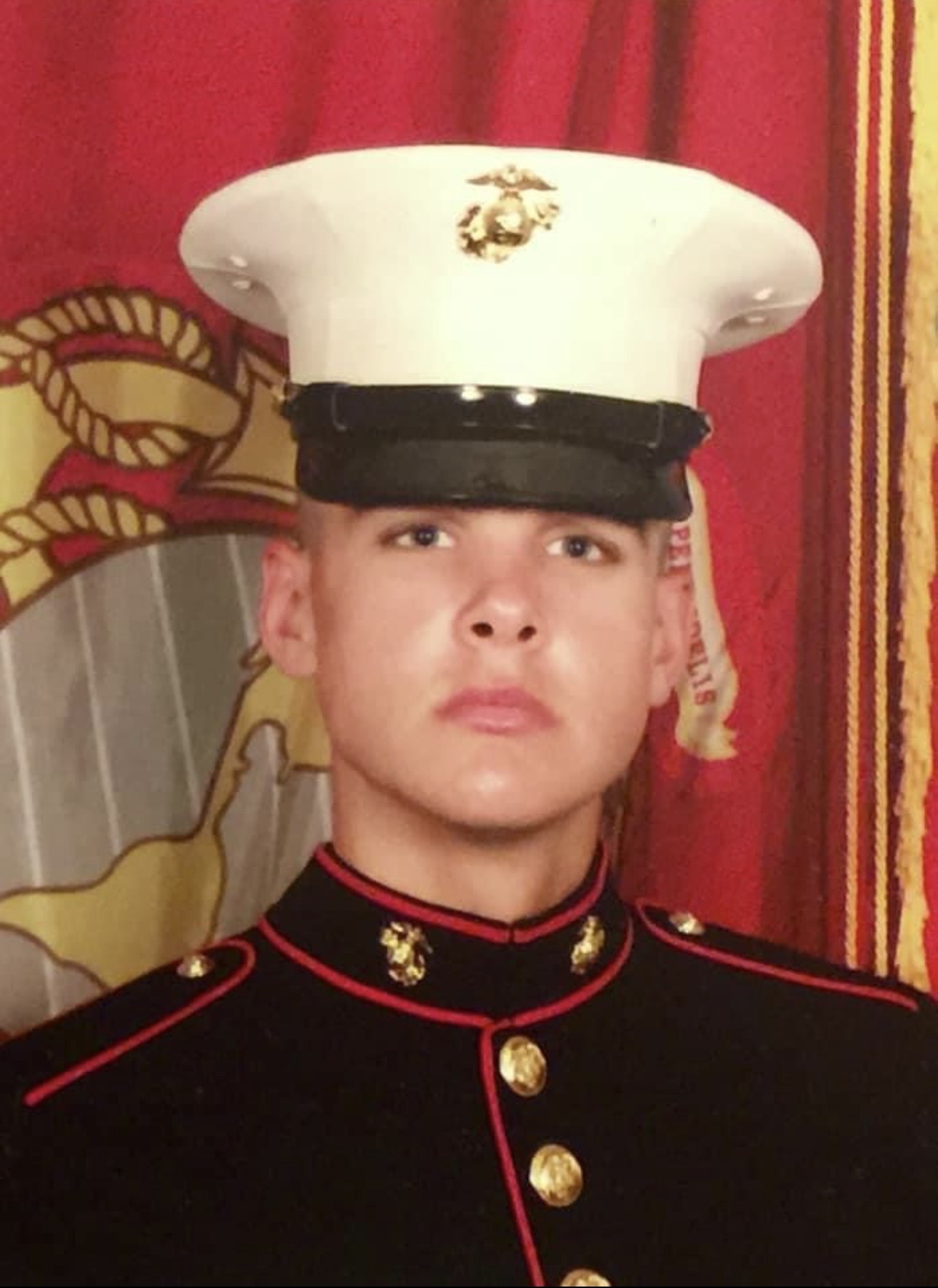 Joshua Diskin in Marine Corps dress blues